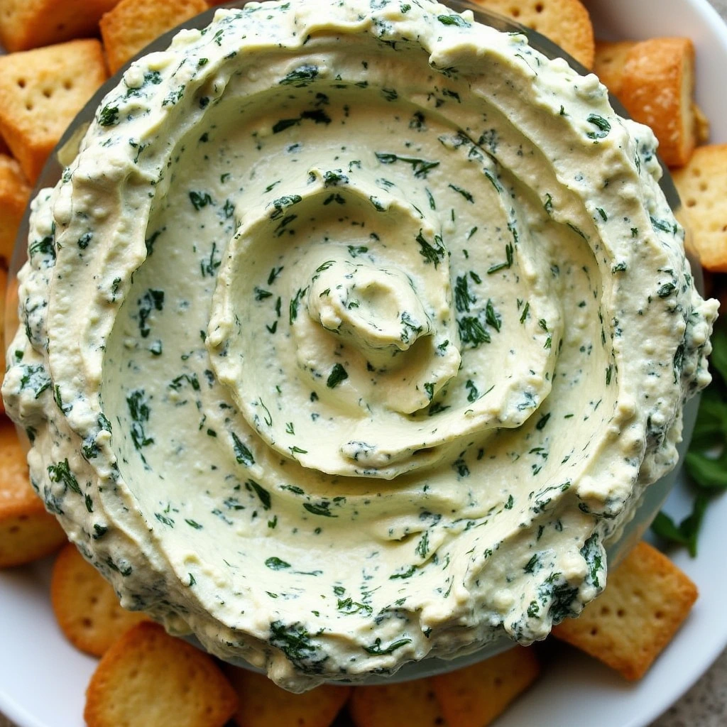 Delicious Cold Spinach Dip recipes served with fresh vegetables, crackers, and bread for a perfect appetizer.