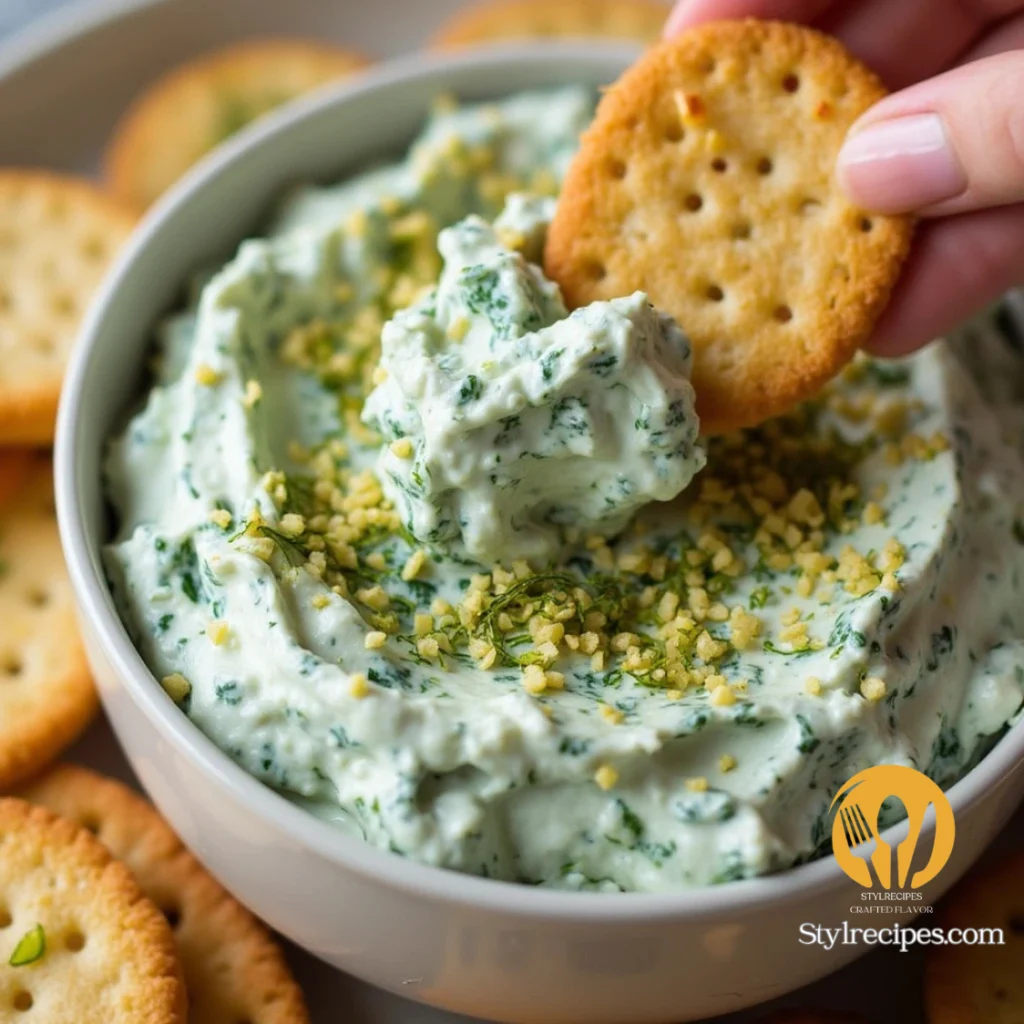 Cold Spinach Dip recipes served with fresh veggies and crackers for a tasty appetizer